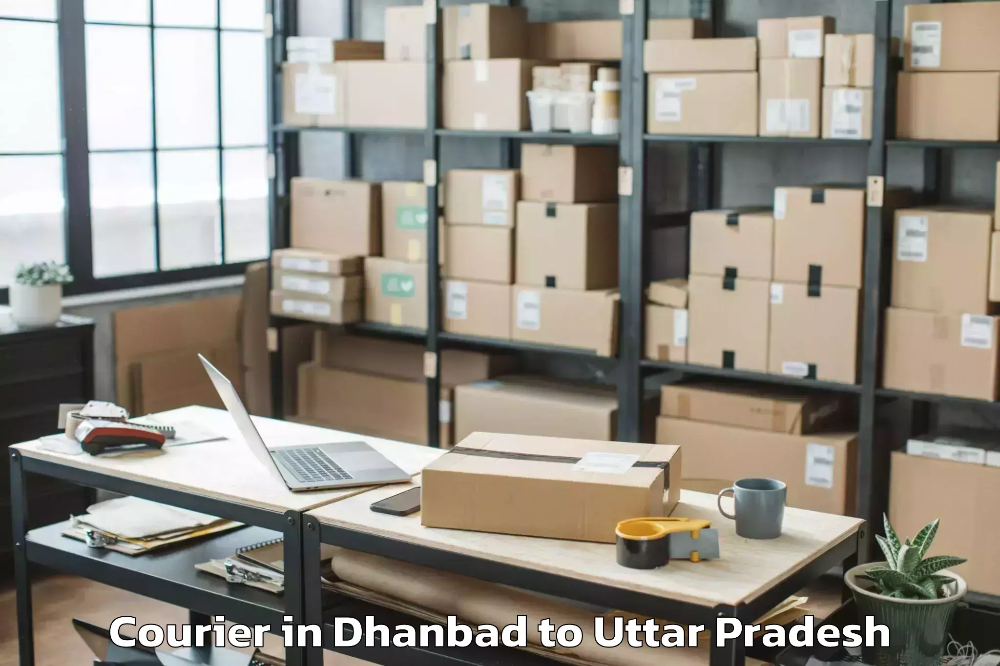 Easy Dhanbad to Malihabad Courier Booking